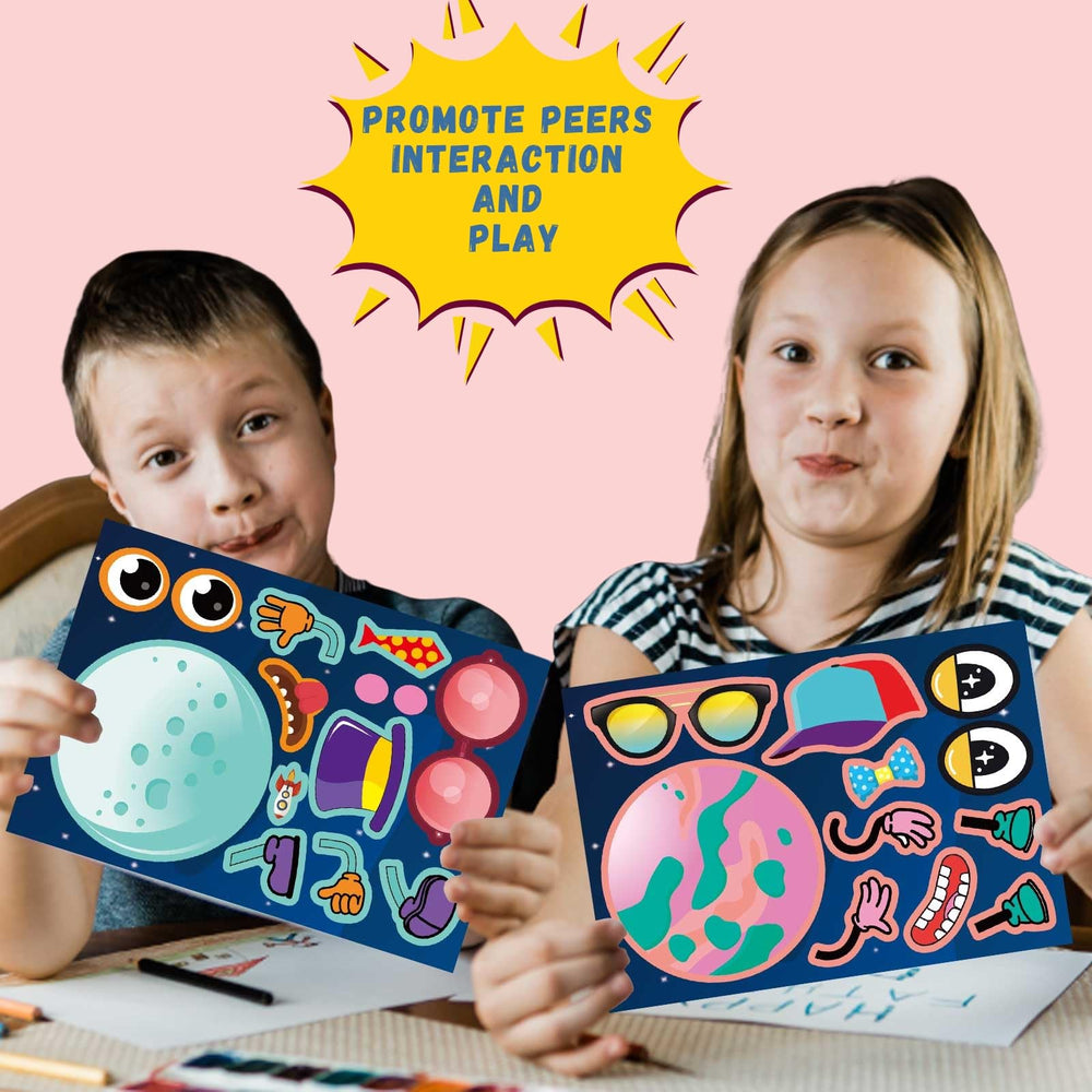 Jovial and Joyful solar system stickers with vibrant planets for classroom projects.