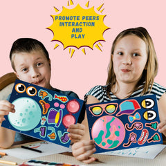 Jovial and Joyful solar system stickers with vibrant planets for classroom projects.