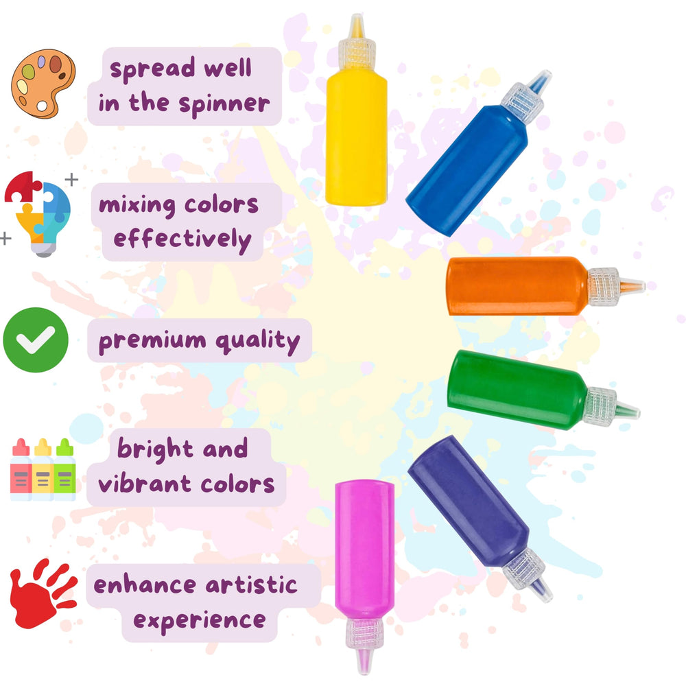 Jovial & Joyful spin-art paper in three sizes ready for standard machines.