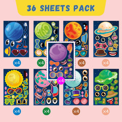 Jovial and Joyful waterproof space stickers for durable decorations on bottles and crafts.
