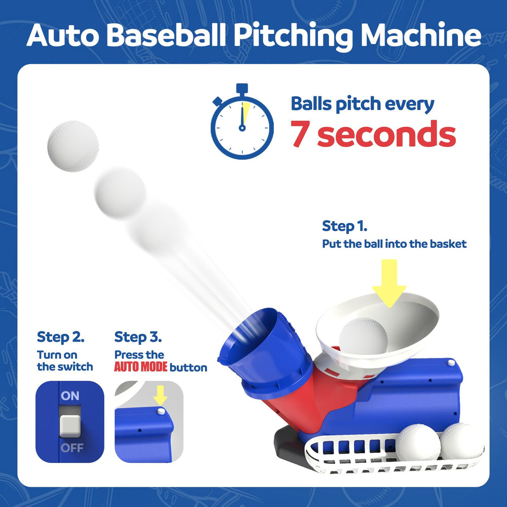 Jovizo pitching machine with ball storage basket simplifies setup and clean-up