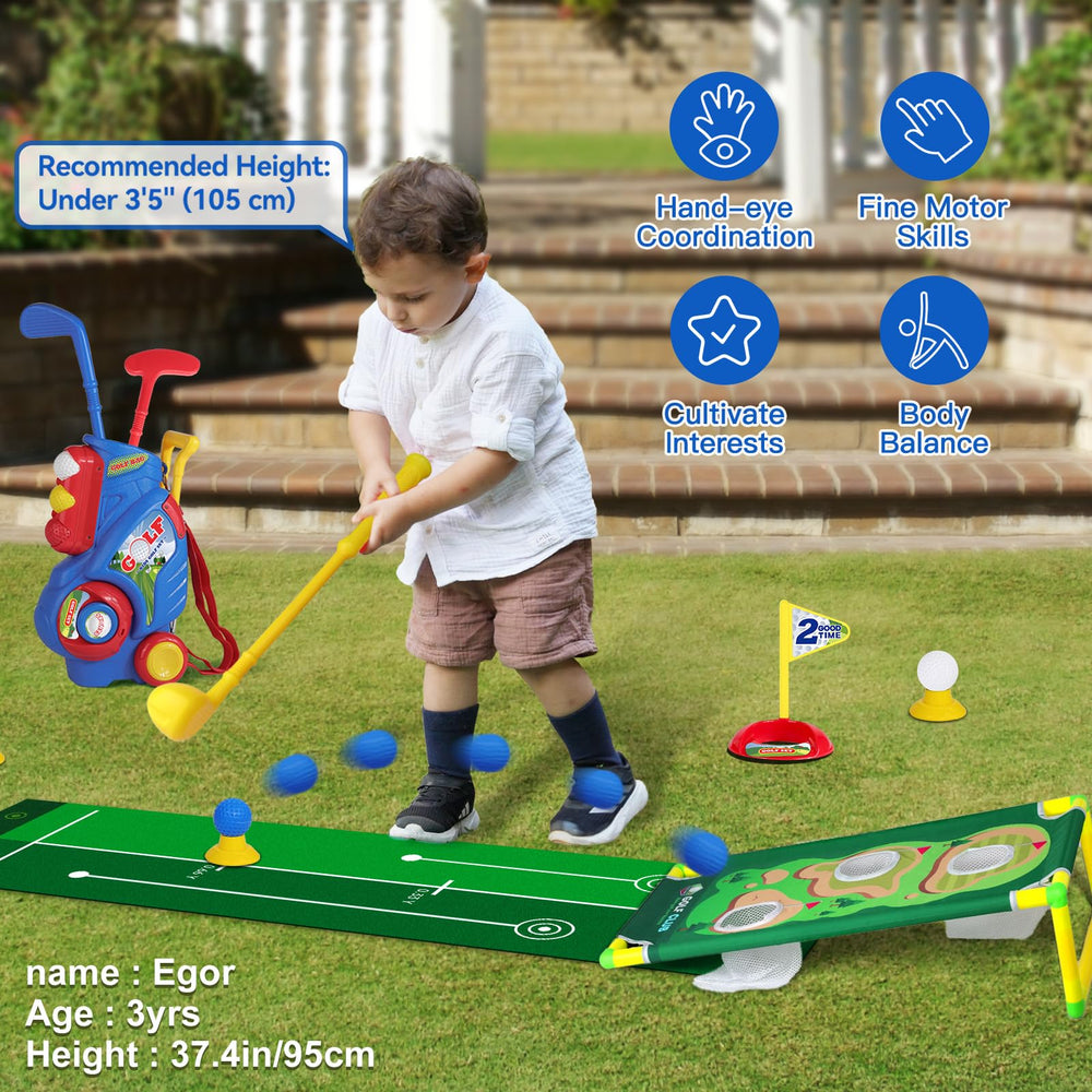 Jovizo clubs with detachable heads blue, adaptable for growing kids.