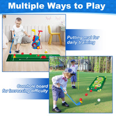 Jovizo left-handed golf clubs blue, inclusive set for young learners.