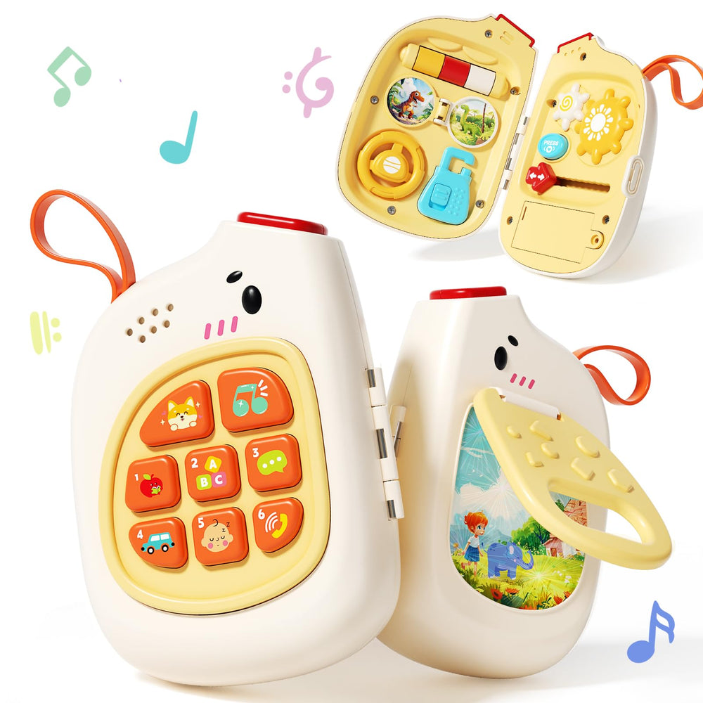 Jovow baby phone with music buttons for language and sensory play.