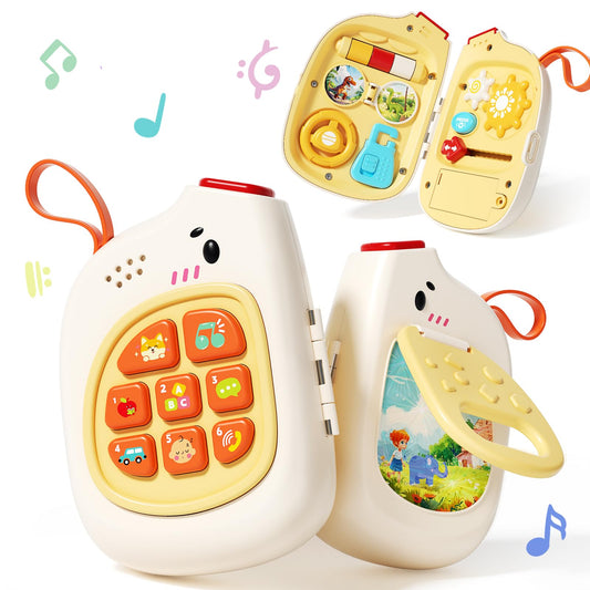 Jovow baby phone with music buttons for language and sensory play.