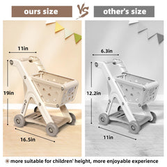 Jovow shopping cart with rounded edges protects little hands.