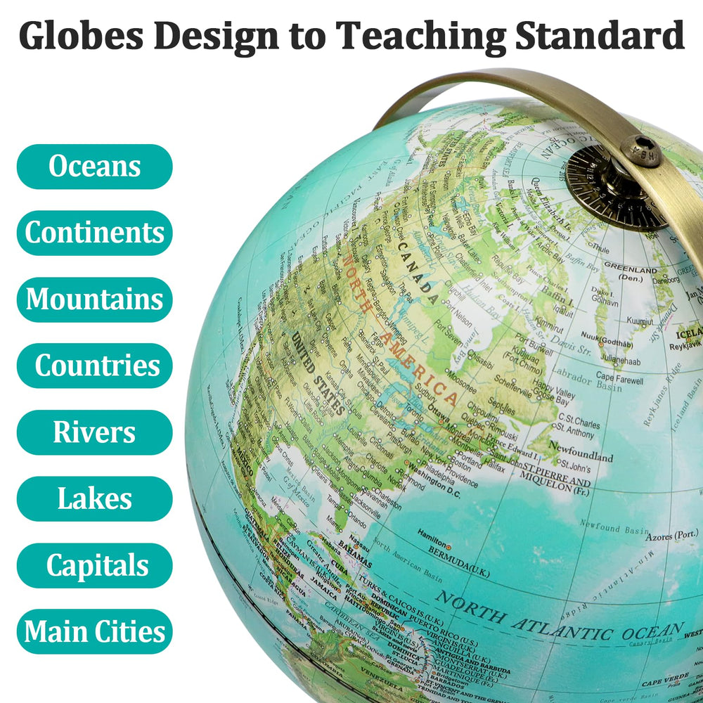 JOWHOL 720-degree rotation globe for easy regional viewing from any angle.