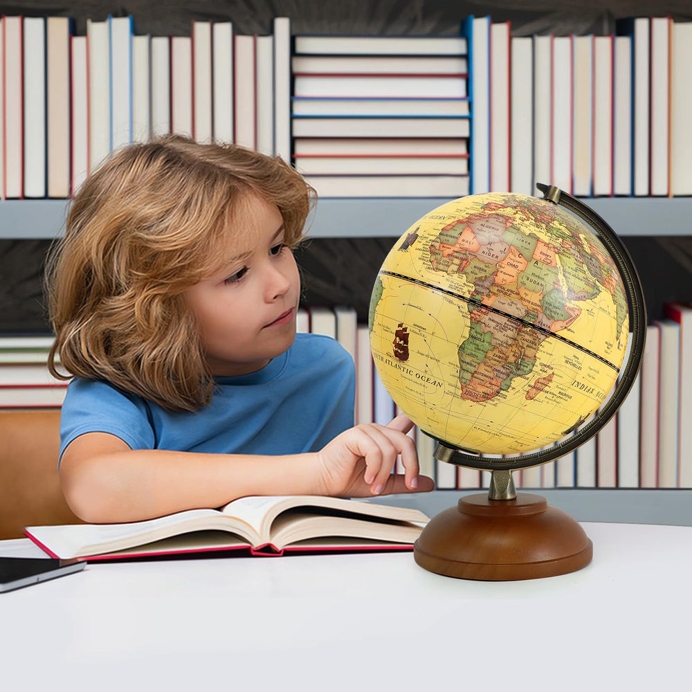 JOWHOL vintage globe decor adds character to living rooms and offices.