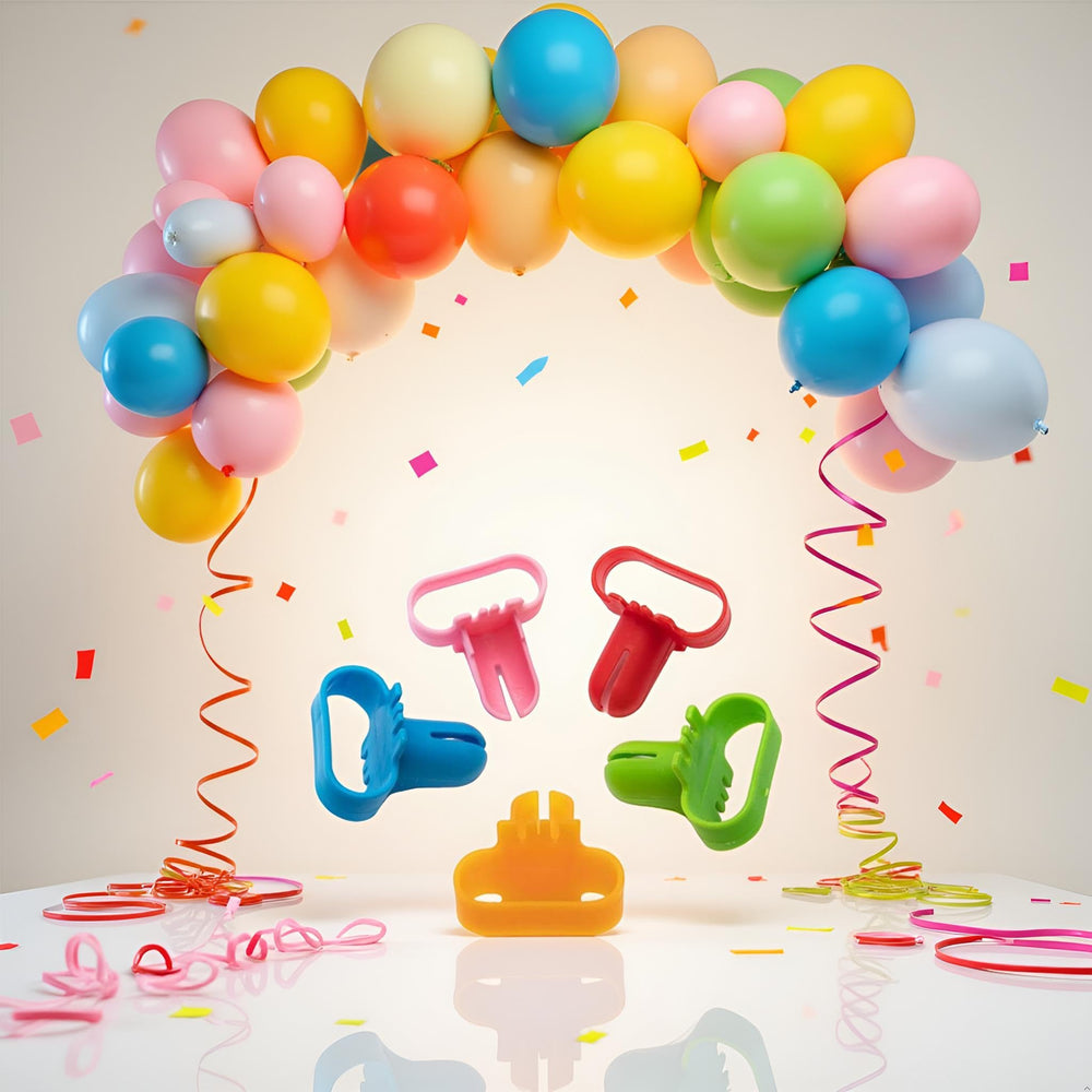 Jowxsx durable plastic balloon knotters withstand frequent use at events.