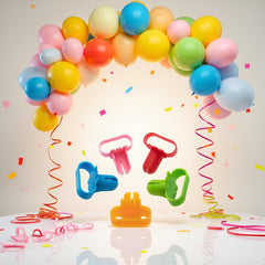 Jowxsx durable plastic balloon knotters withstand frequent use at events.