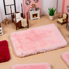 Jowxsx pink dollhouse carpet square layout ready for display.