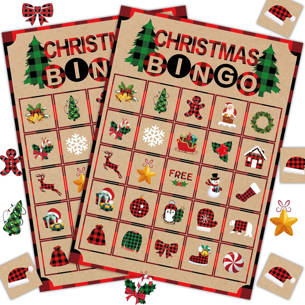 Joy Bang Christmas bingo cards: 24 cards for family game night