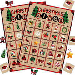 Joy Bang Christmas bingo cards: 24 cards for family game night