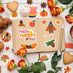 Joy Bang fall-themed stickers brighten gifts, favors, and card exchanges.
