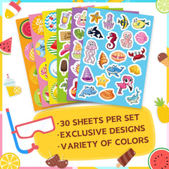 Joy Bang tropical palm tree stickers for cards and classroom decor.