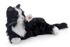 Joy For All Companion Cat tuxedo soft fur touch inviting gentle pats and interaction.