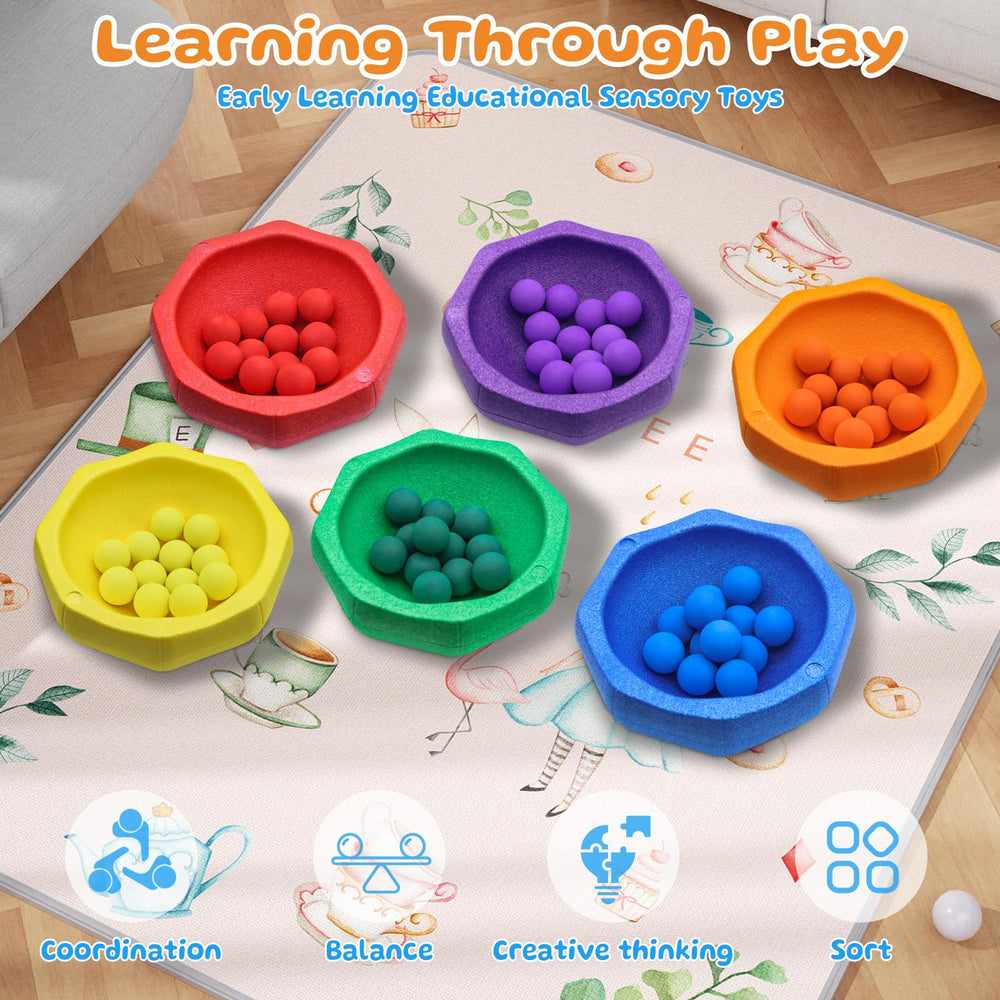 Joybond stepping stones in non-toxic material ensure safe, durable family play