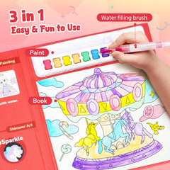 JoyCat art pages display with 20 pages for focused coloring and imaginative scenes.