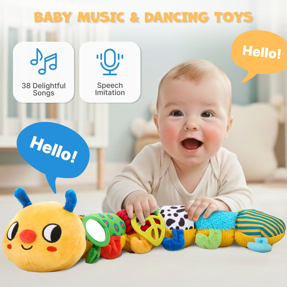 JoyCat Caterpillar in motion showing bouncing and crawling fun for babies