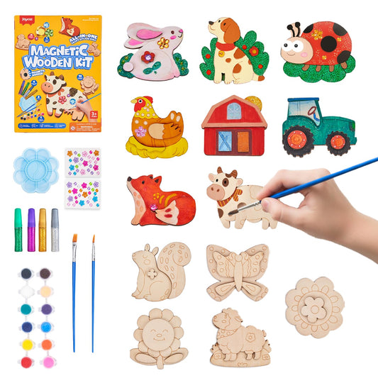 JoyCat DIY wooden magnets kit β 13 magnets for creative fridge art and learning