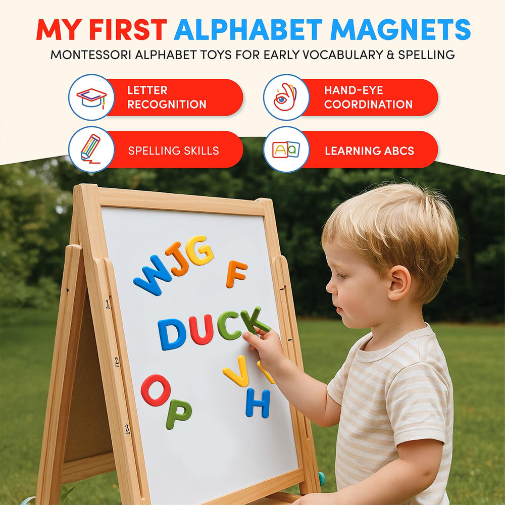 JoyCat embedded magnets securely attach to metal surfaces during play