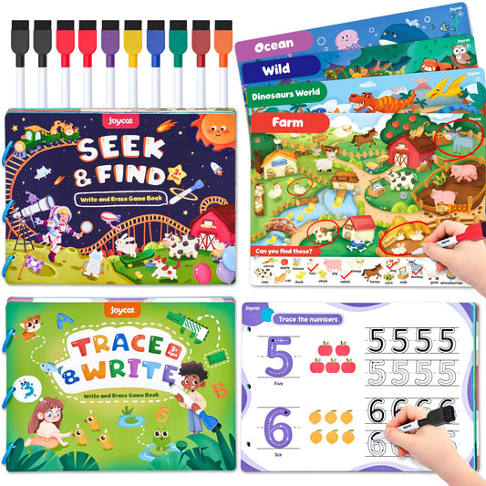 JoyCat Handwriting Practice Workbookβreusable pages support early writing skills.