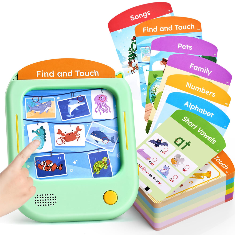JoyCat Kids Learning Tablet front view showcasing screen-free learning and tactile play