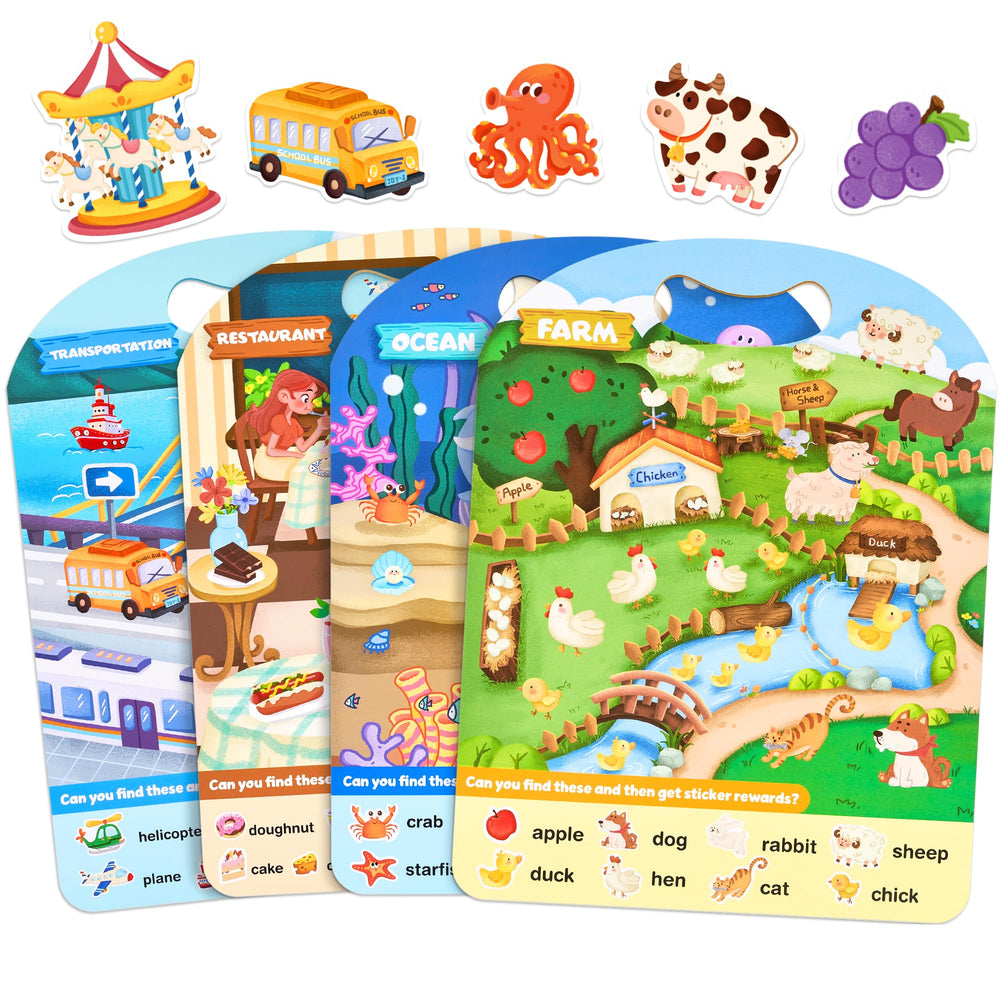 JoyCat reusable sticker book set cover for travel-friendly learning