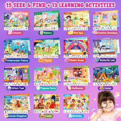 JoyCat Seek and Find Pajama Party theme page enhancing color recognition