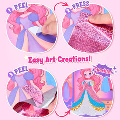 JoyCat sparkling craft art princess design—glitter accents reveal dazzling princess artwork.