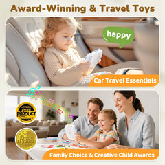 JoyCat Talking Flash Cards portable design fits backpacks for screen-free play.