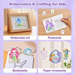 JoyCat watercolor book pages underwater world with thick paper and bleed resistance.