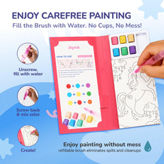 JoyCat watercolor paints in six colors for quick color ideas.