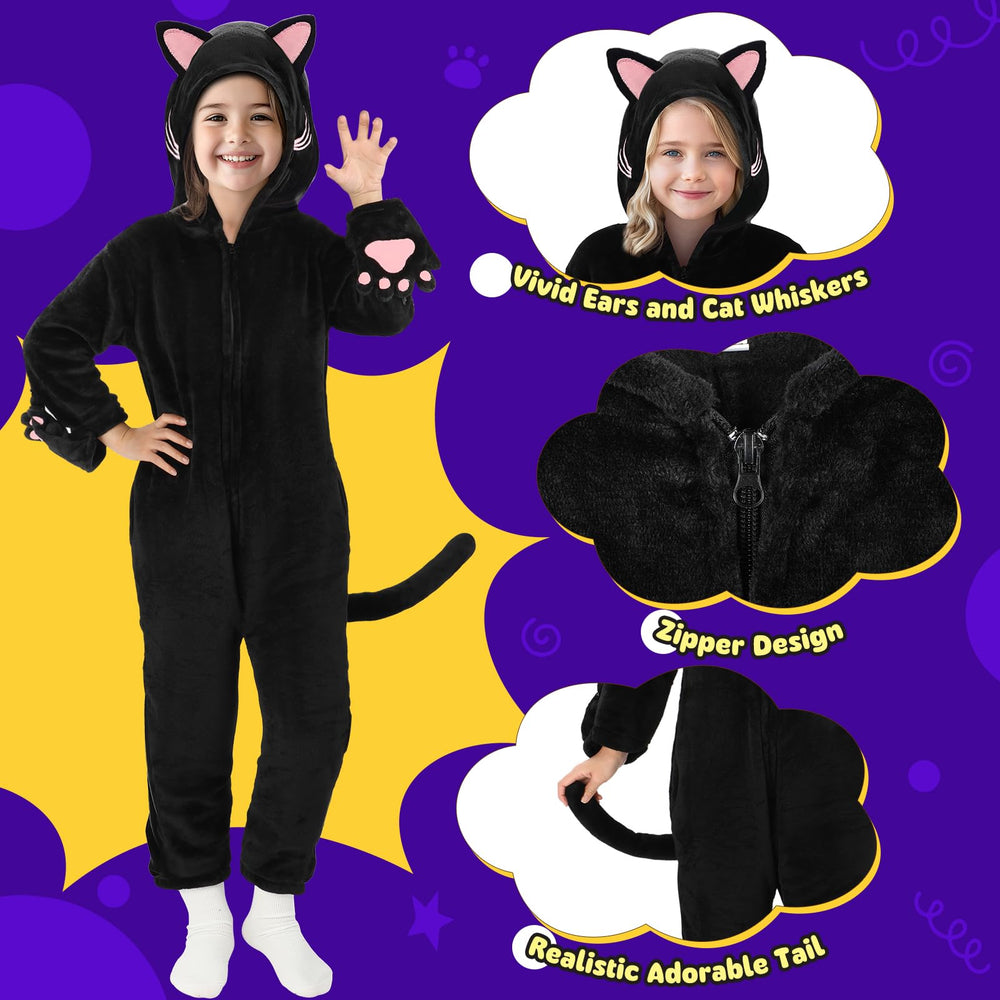 Joycover cat costume for girls shows long tail detail at the back.
