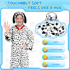 Joycover Dalmatian costume kids soft polyester fabric for comfortable all-night wear.
