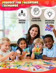 JoyFiesta classroom valentines set provides safe, durable gift options.