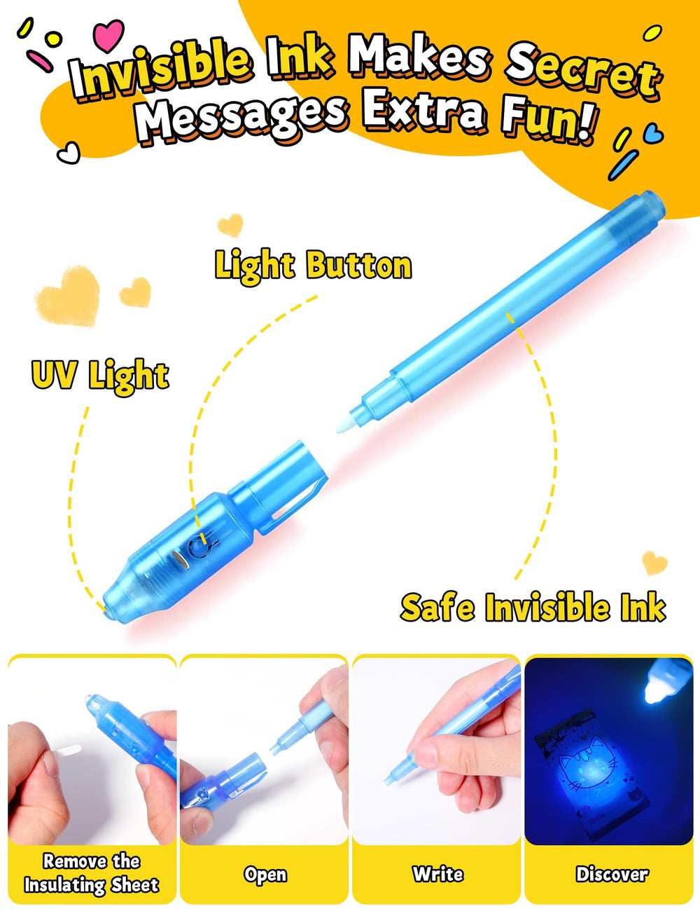 JoyFiesta treasure-hunt activity using invisible ink pens.