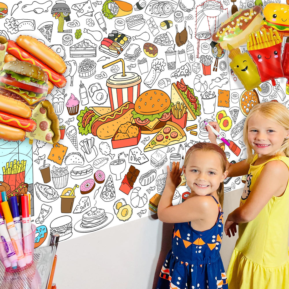 JOYGATHER groovy coloring tablecloth 72x30 in provides spacious coloring area