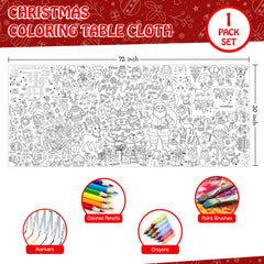 JOYGATHER tablecloth featuring a Christmas tree design for group coloring at parties