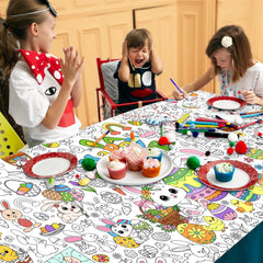 JOYGATHER Easter coloring tablecloth waterproof material resists bleed during markers.