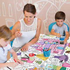 JOYGATHER coloring tablecloth invites creativity while keeping projects organized.