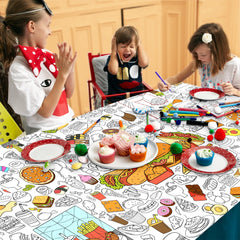 JOYGATHER waterproof bleed-resistant tablecloth keeps colors contained during crafts