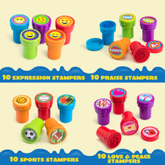 JOYIN 100-pcs stamps with zoo safari designs for party favors and crafts.