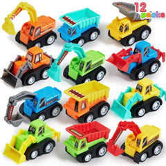 JOYIN 12-piece mini construction cars set colorful design sparks imaginative play