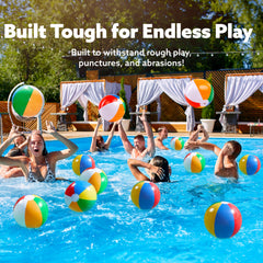 JOYIN rainbow beach balls in bright colors for beach and pool play