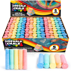 JOYIN 150-pcs sidewalk chalk set in a giant box for outdoor art play.
