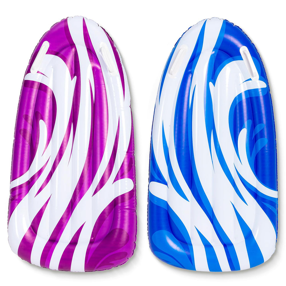 JOYIN inflatable body boards in blue for kids' pool play and learning.
