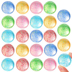 JOYIN 24-pack glitter bouncy balls in six colors for party favors and easy gifting