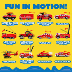 JOYIN 25in1 fire truck set fire engine vehicles enable realistic rescue scenarios and role play.
