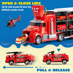JOYIN 25in1 fire truck set fire van offers busy-city rescue mini adventures.